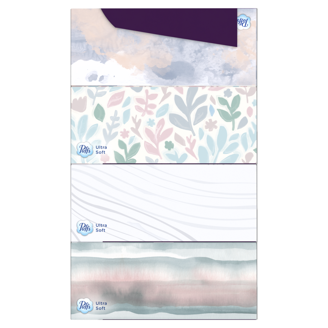 Puffs Ultra Soft Facial Tissues 4 Family Size Boxes 124 Facial Tissues Per Box - 496ct/6pk