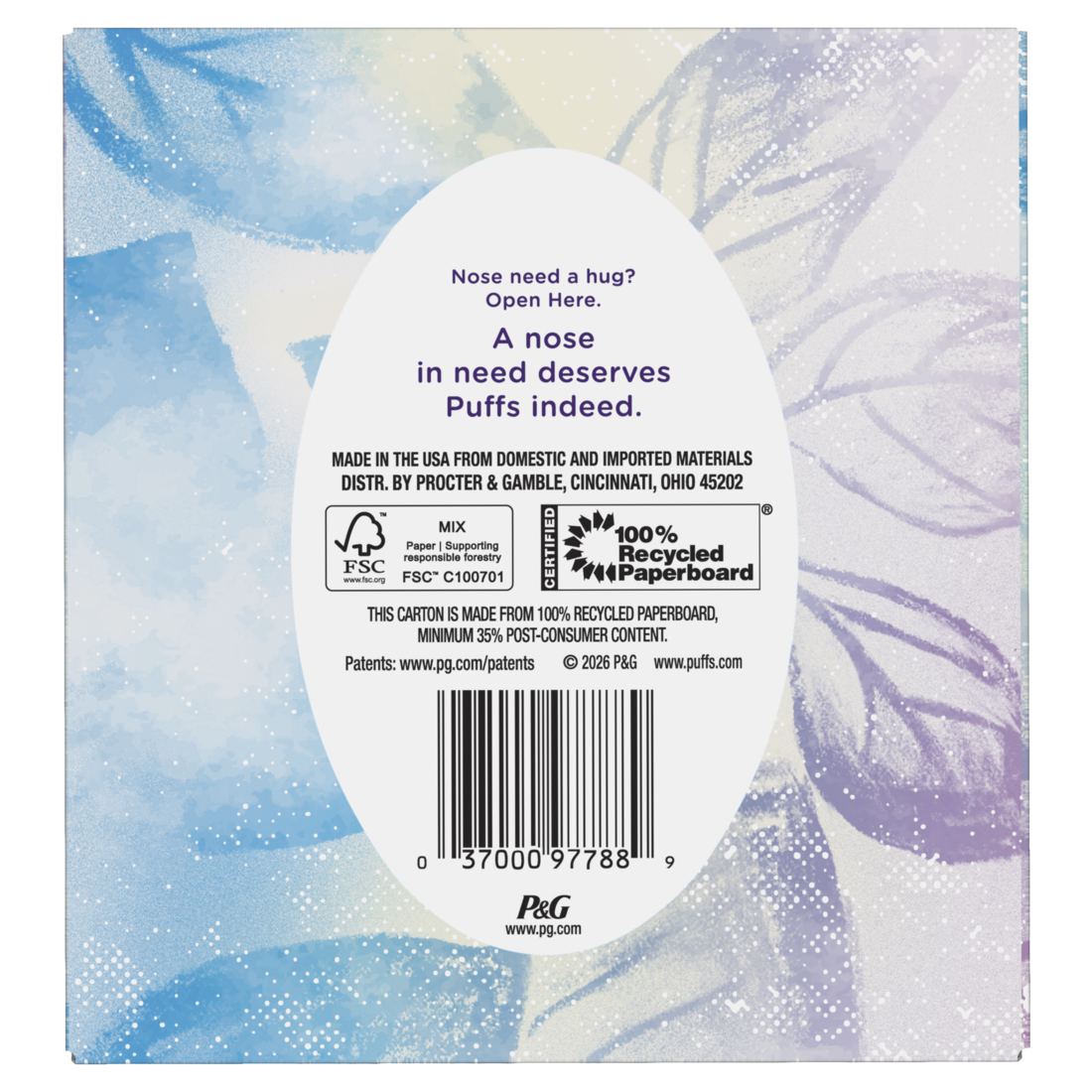 Puffs Ultra Soft Facial Tissues 1 Mega Cube Box 72 Facial Tissues Per Box - 72ct/18pk