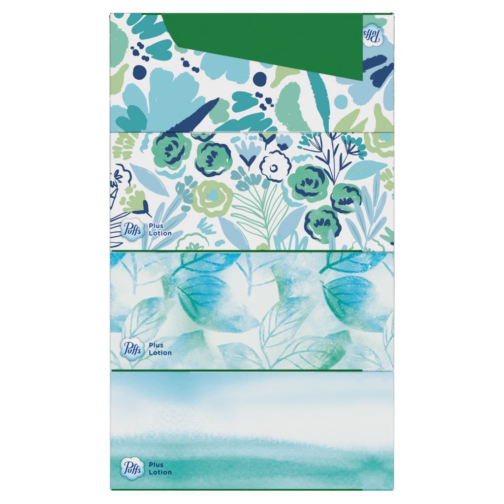 Puffs Plus Lotion Facial Tissues 4 Family Boxes 124 Tissues Per Box - 496ct/6pk
