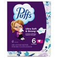 Puffs Ultra Soft Facial Tissues 6 Family Size Boxes 124 Facial Tissues Per Box - 744ct/4pk