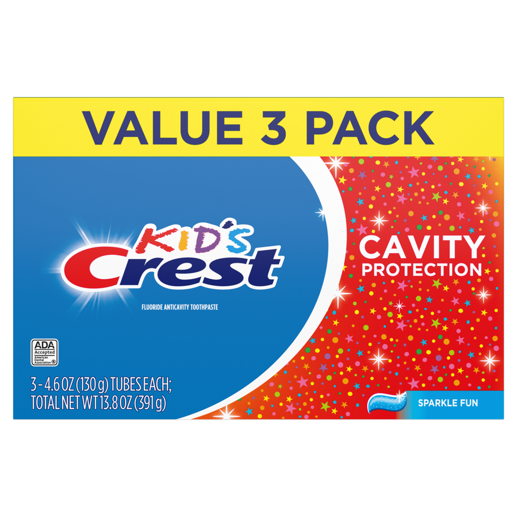 Crest Kids Cavity Protection Toothpaste Sparkle Fun Flavor For Ages 3+ Triple Pack - (3x4.6)oz/4pk