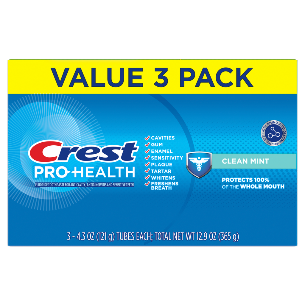 Crest Pro-Health Smooth Formula Toothpaste Clean Mint Paste Triple Pack - (3x4.3)oz/4pk