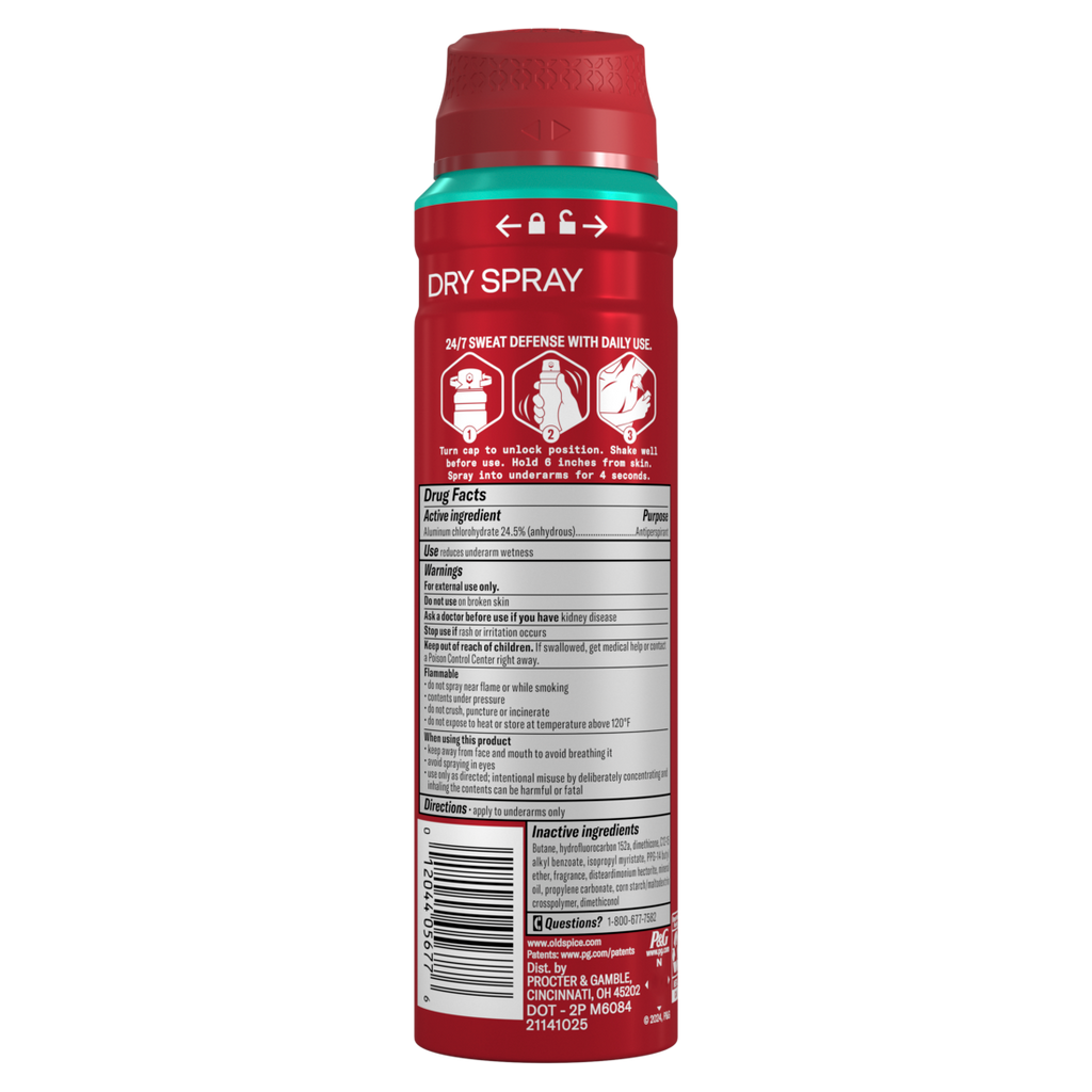 Old Spice Antiperspirant and Deodorant Invisible Dry Spray for Men 24/7 Freshness Lasting Sweat and Odor Protection Legendary Fragrance High Endurance Pure Sport Scent - 4.3oz/12pk
