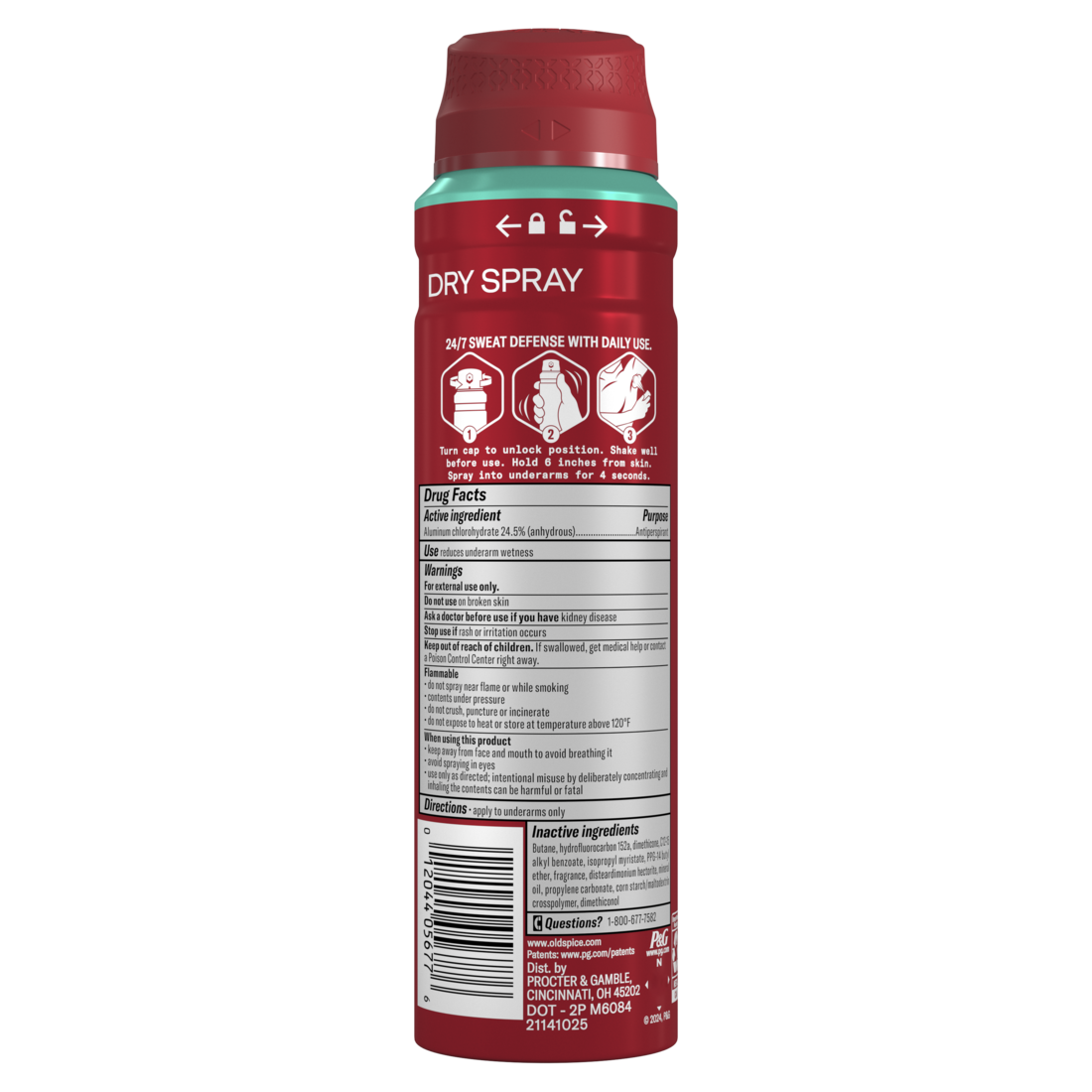 Old Spice Antiperspirant and Deodorant Invisible Dry Spray for Men 24/7 Freshness Lasting Sweat and Odor Protection Legendary Fragrance High Endurance Pure Sport Scent - 4.3oz/12pk