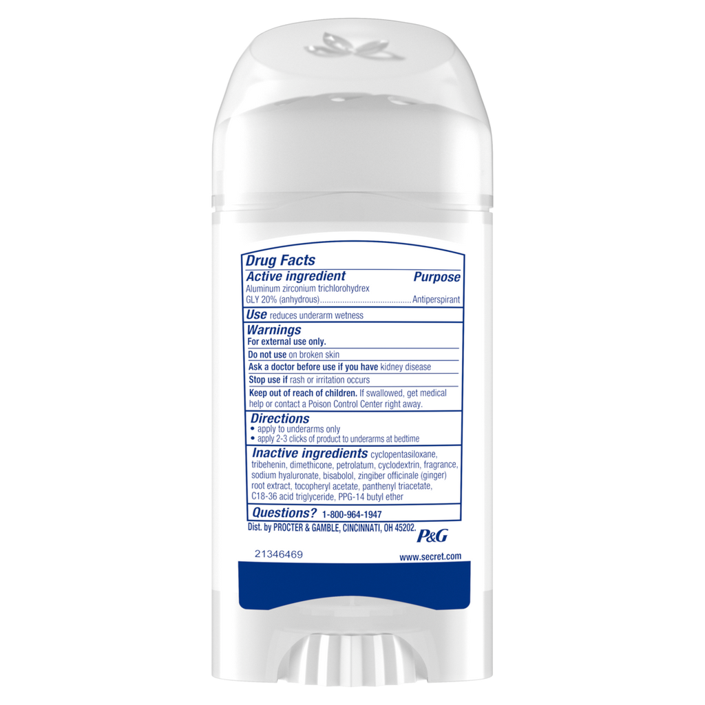 Secret Clinical Antiperspirant Deodorant for Women 100HR Sweat & Odor Protection Hyaluronic Acid Soft Solid Completely Clean - 2.6oz/12pk