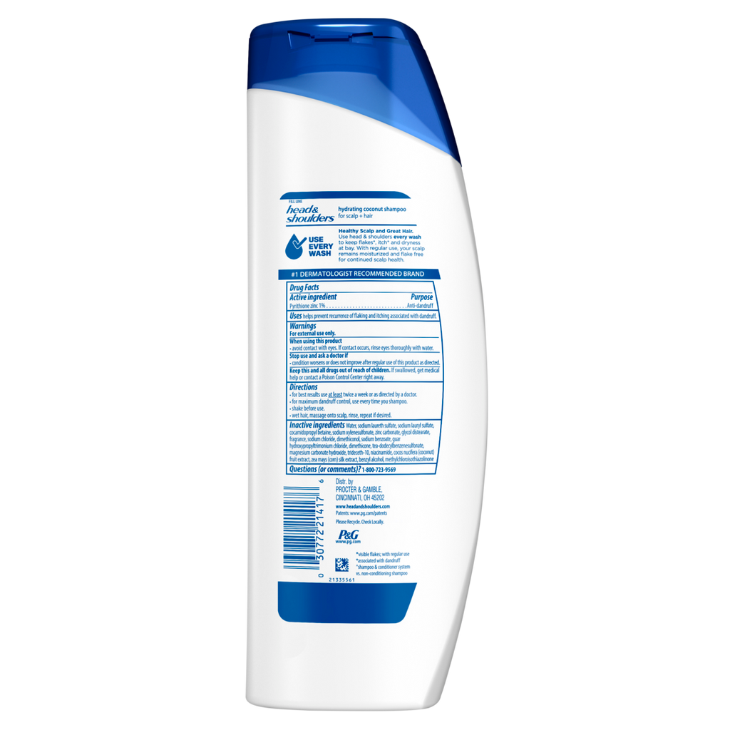 Head & Shoulders Coconut Dandruff Shampoo Hydrating Lightweight Moisture Color Safe - 12.5oz/6pk