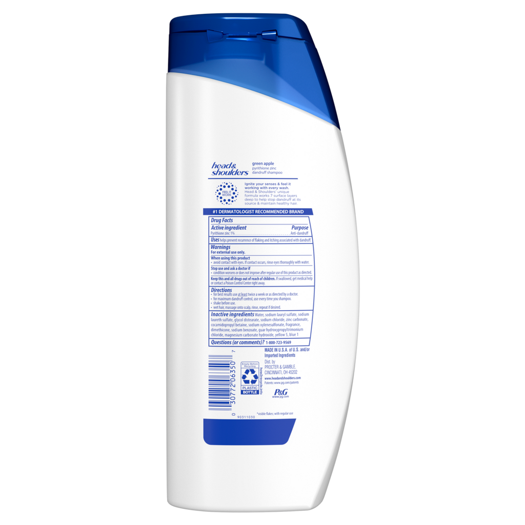 Head and Shoulders Dandruff Shampoo Anti-Dandruff Treatment Green Apple for Daily Use - 20.7oz/4pk