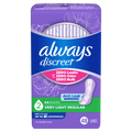 Always Discreet Incontinence Panty Liners for Bladder Leaks Size 2 Very Light Absorbency Regular Length - 48ct/3pk