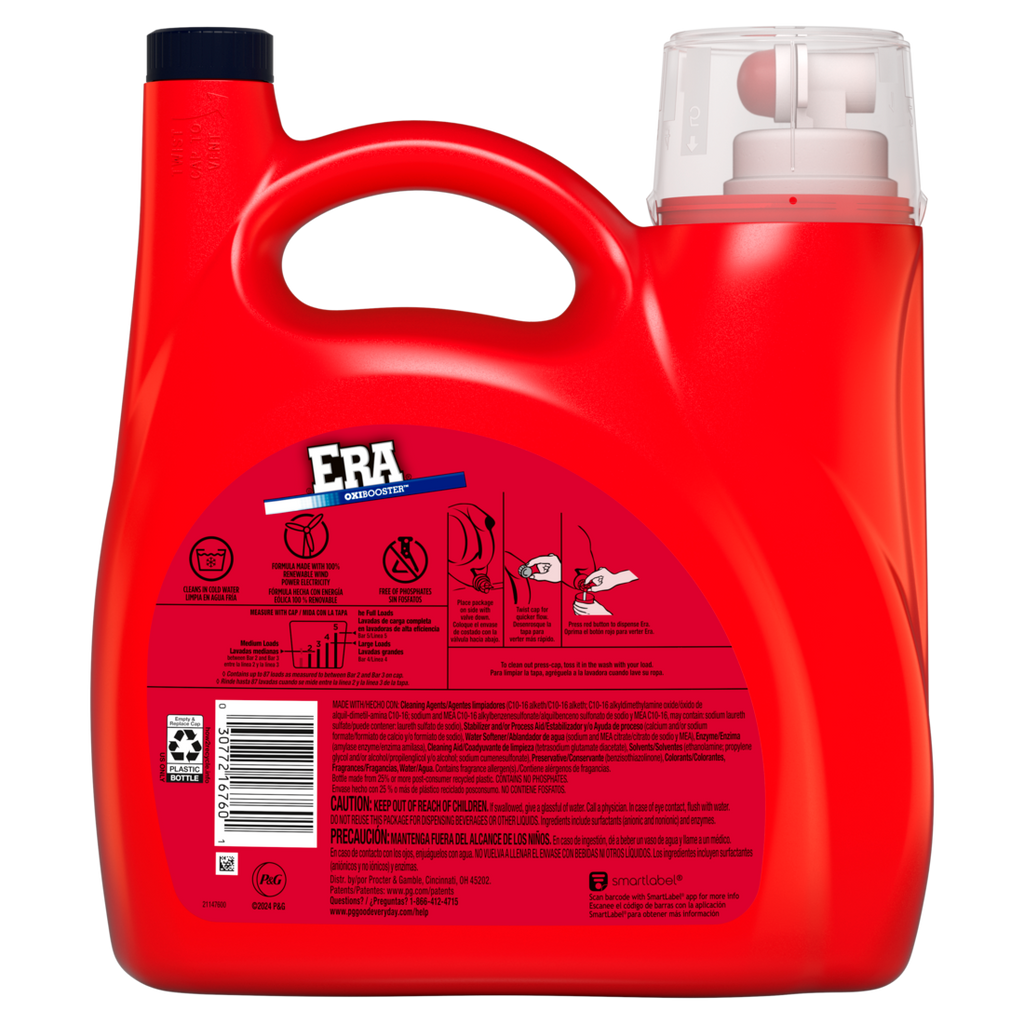 Era Oxibooster Liquid Laundry Detergent 87 Loads - 141oz/4pk