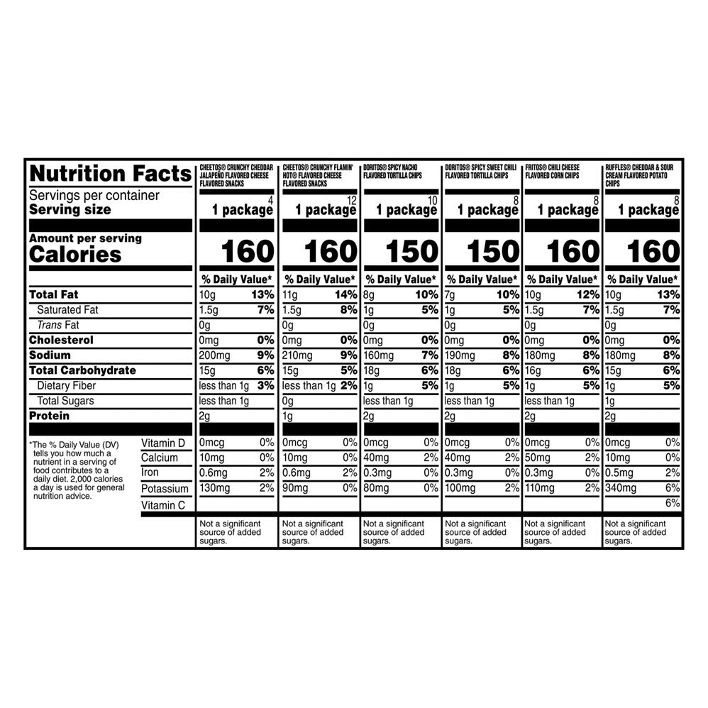 Frito-Lay Bold Mix Variety Pack Chips Total 50oz - 50ct/1pk
