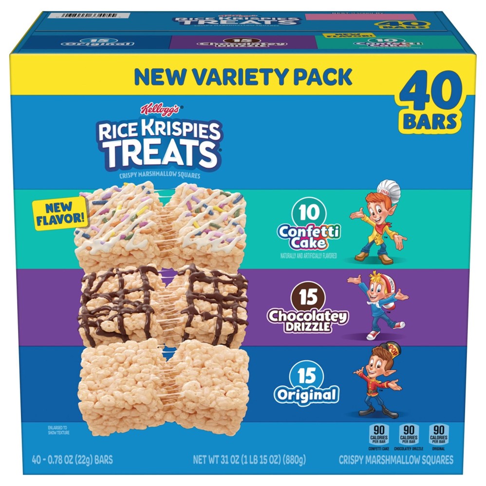 Kellogg's Rice Krispies Treats Variety Pack 0.7-0.78oz - 40ct/1pk
