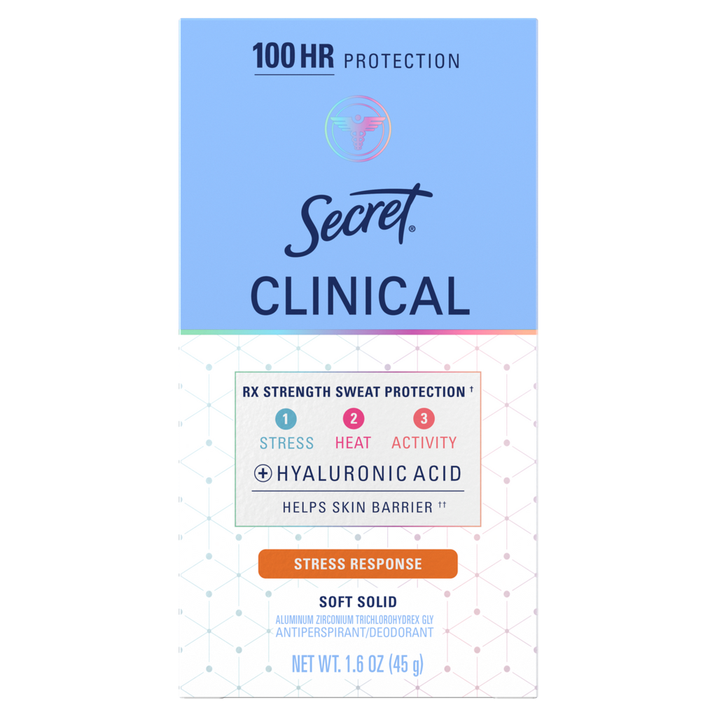 Secret Clinical Strength Soft Solid Antiperspirant And Deodorant For Women Stress Response - 1.6oz/12pk
