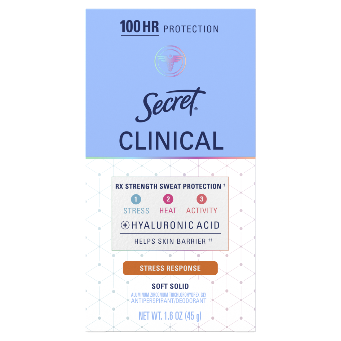 Secret Clinical Strength Soft Solid Antiperspirant And Deodorant For Women Stress Response - 1.6oz/12pk
