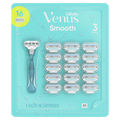 Venus Smooth Womens Razor 3-Blades 1 Handle + 16 Razor Blade Refills - (1+16)ct/18pk
