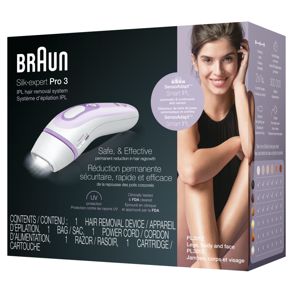 Braun Silk Expert Pro 3 IPL Hair Removal System PL3012 - 1box/2pk