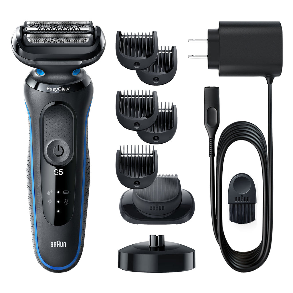 Braun Series 5 5049cs Electric Shaver with Charging Stand Beard Trimmer Wet & Dry Rechargeable Cordless Foil Shaver Blue - 1box/2pk