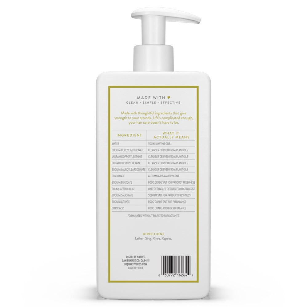 Native Autumn Air & Amber 2-in-1 Strengthening Shampoo & Conditioner - 16.5oz/6pk