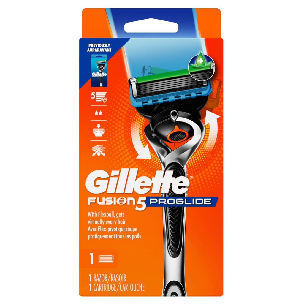 Gillette Fusion5 ProGlide Shaving Razor for Men Razor Handle 1 Razor Blade Refill FlexBall Razor Handle and Precision Trimmer for Men - 1box/24pk