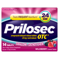 Prilosec OTC Omeprazole 20mg Delayed Release Acid Reducer Treats Frequent Heartburn for 24 Hour Relief All Day All Night Wildberry Flavor Tablets - 14ct/24pk