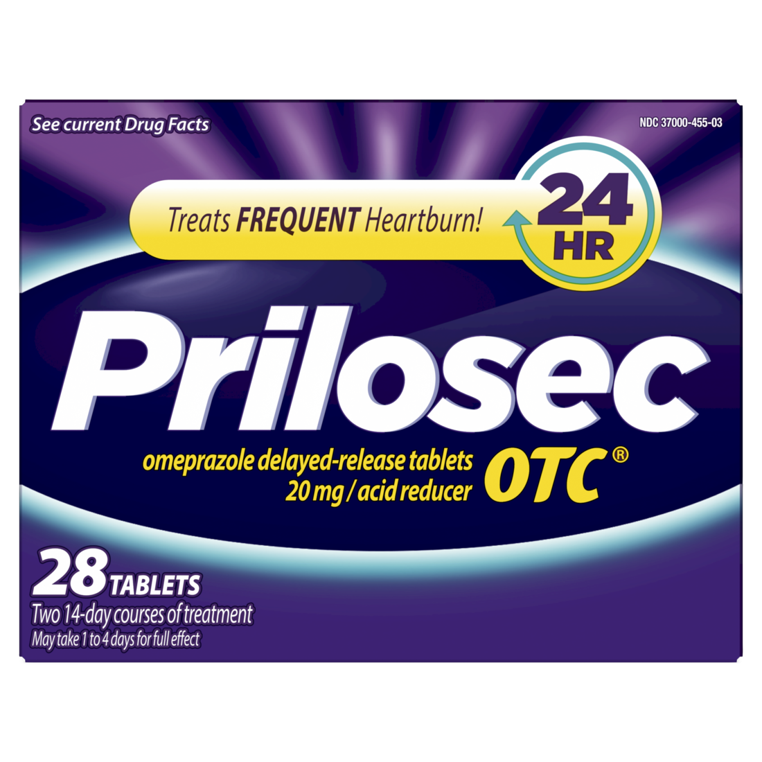 Prilosec OTC Omeprazole 20mg Delayed Release Acid Reducer Treats Frequent Heartburn for 24 Hour Relief All Day All Night Heartburn Tablets - 28ct/24pk