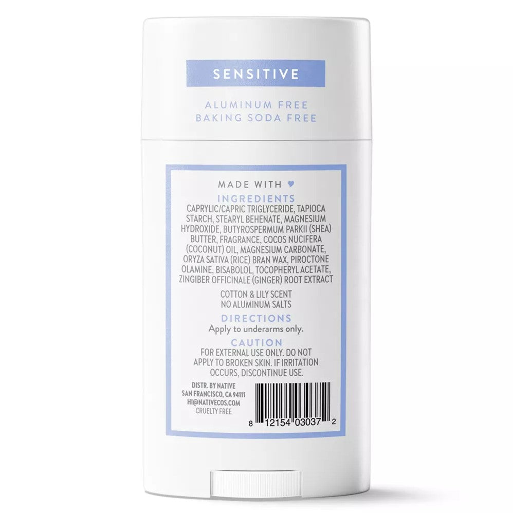 Native Cotton & Lily Sensitive Deodorant - 2.65oz/12pk