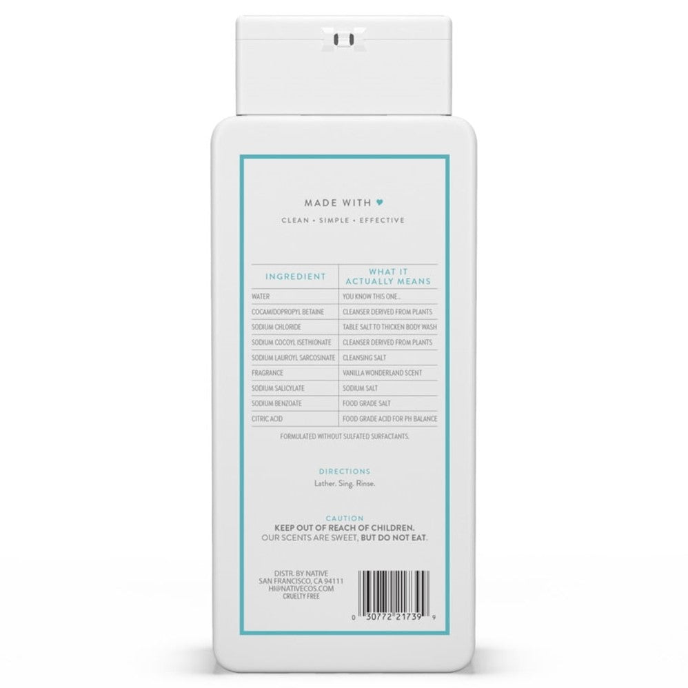 Native Vanilla Wonderland Body Wash - 18oz/6pk