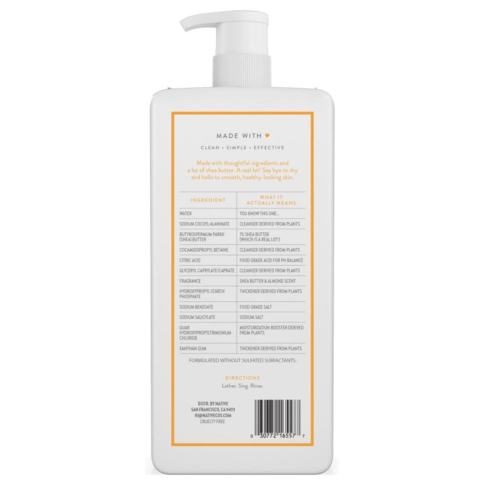 Native Shea Butter & Almond Body Wash - 18oz/6pk