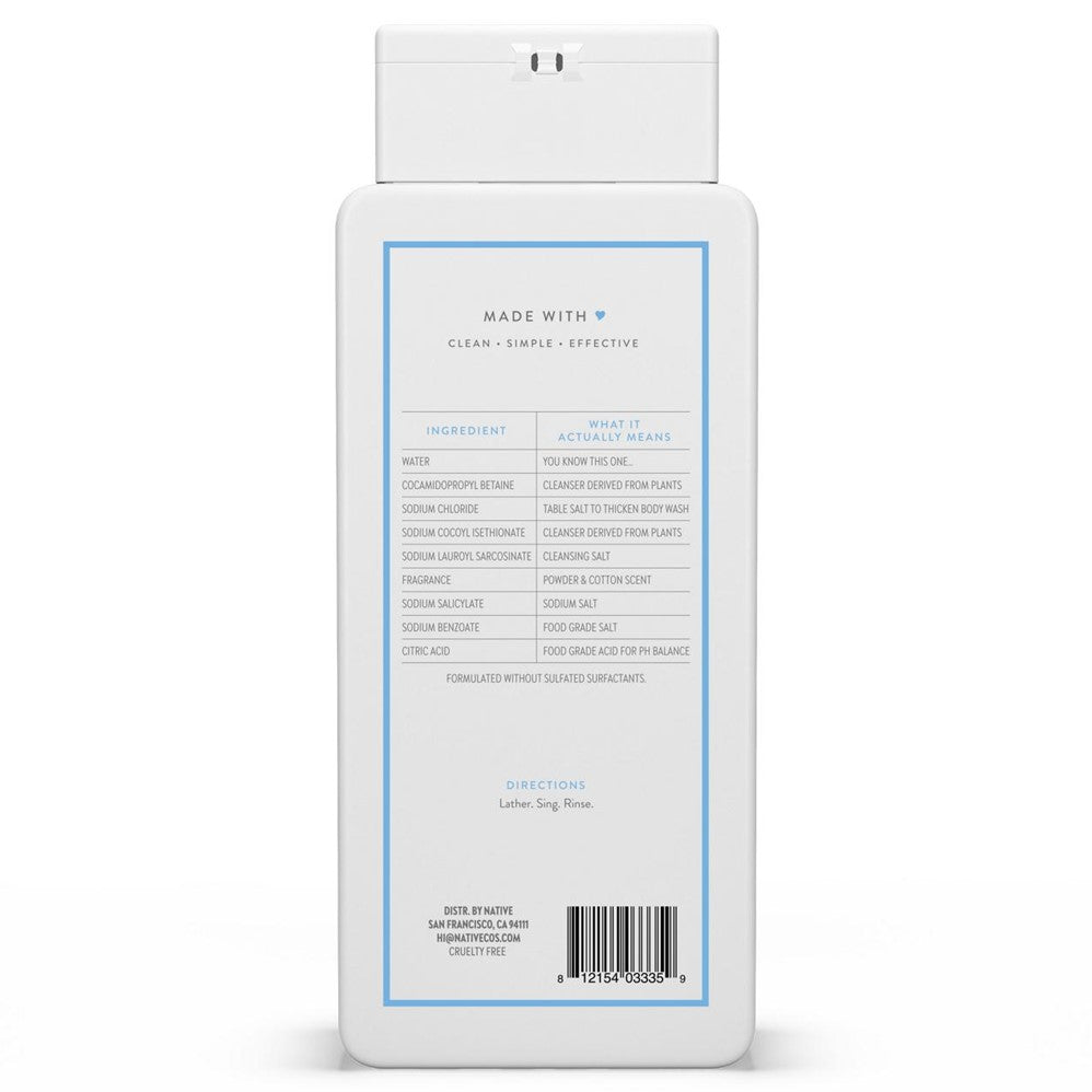 Native Powder & Cotton Body Wash - 18oz/6pk