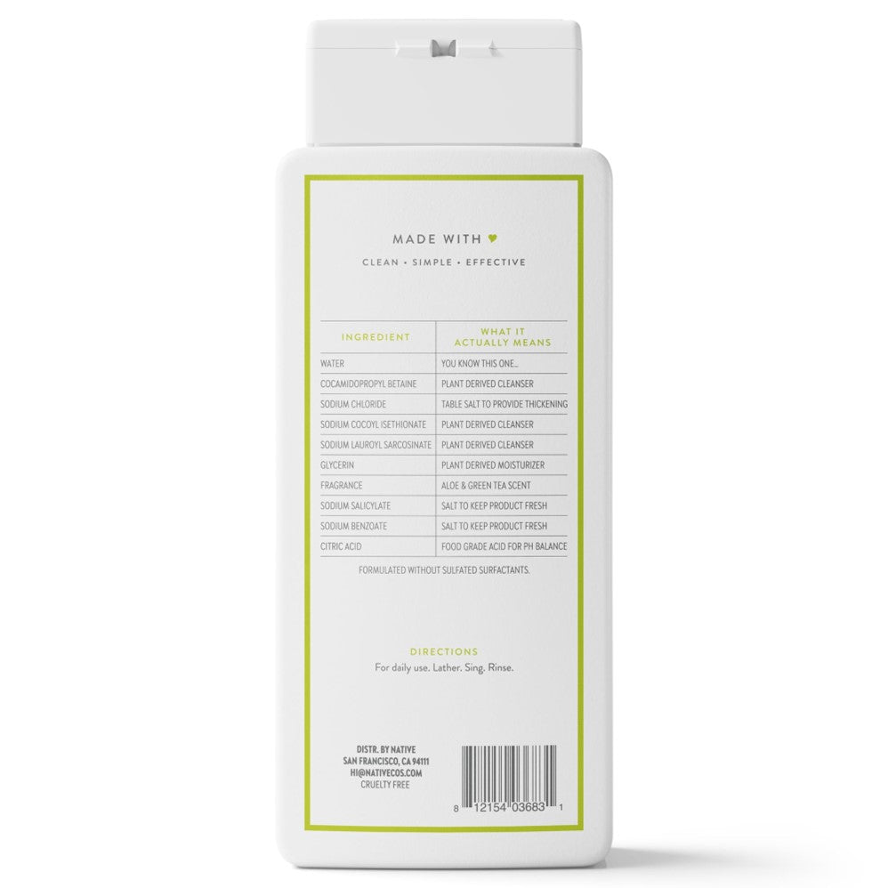 Native Aloe & Green Tea Body Wash - 18oz/6pk