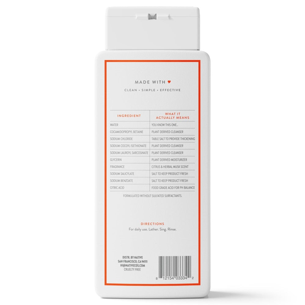 Native Citrus & Herbal Musk Body Wash - 18oz/6pk
