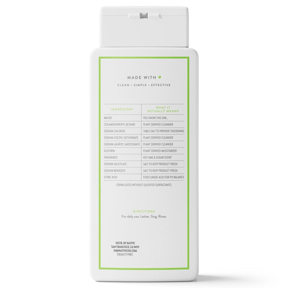 Native Key Lime & Sugar Body Wash - 18oz/6pk