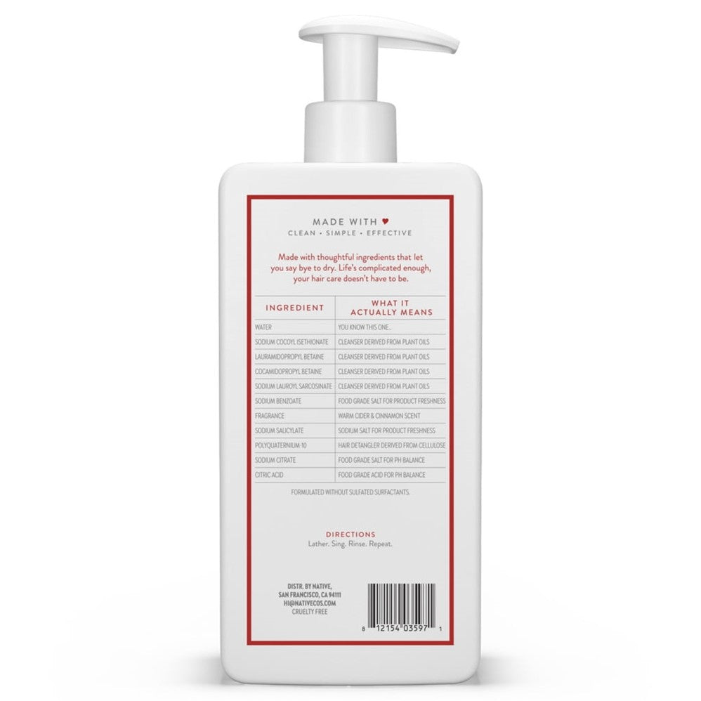 Native Warm Cider & Cinnamon Shampoo - 16.5oz/6pk