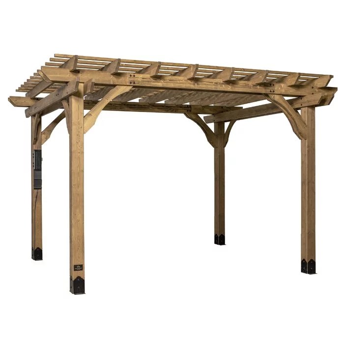 12 Ft. W x 10 Ft. D Solid Wood Pergola