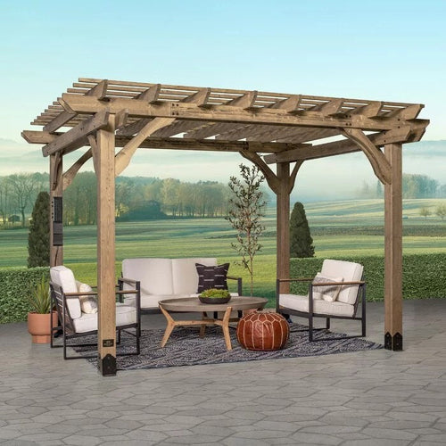 12 Ft. W x 10 Ft. D Solid Wood Pergola