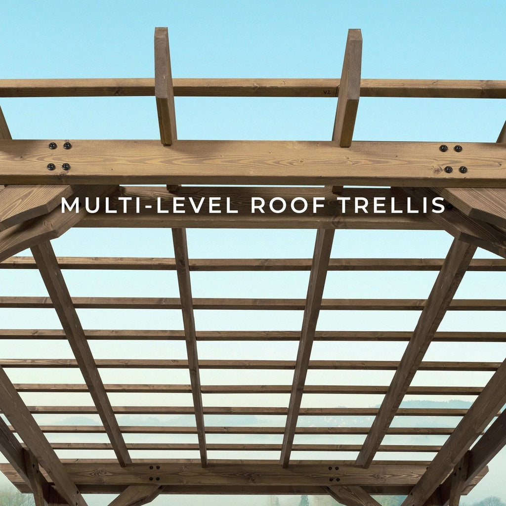 12×10 Fairhaven Pergola, Rustic Finish