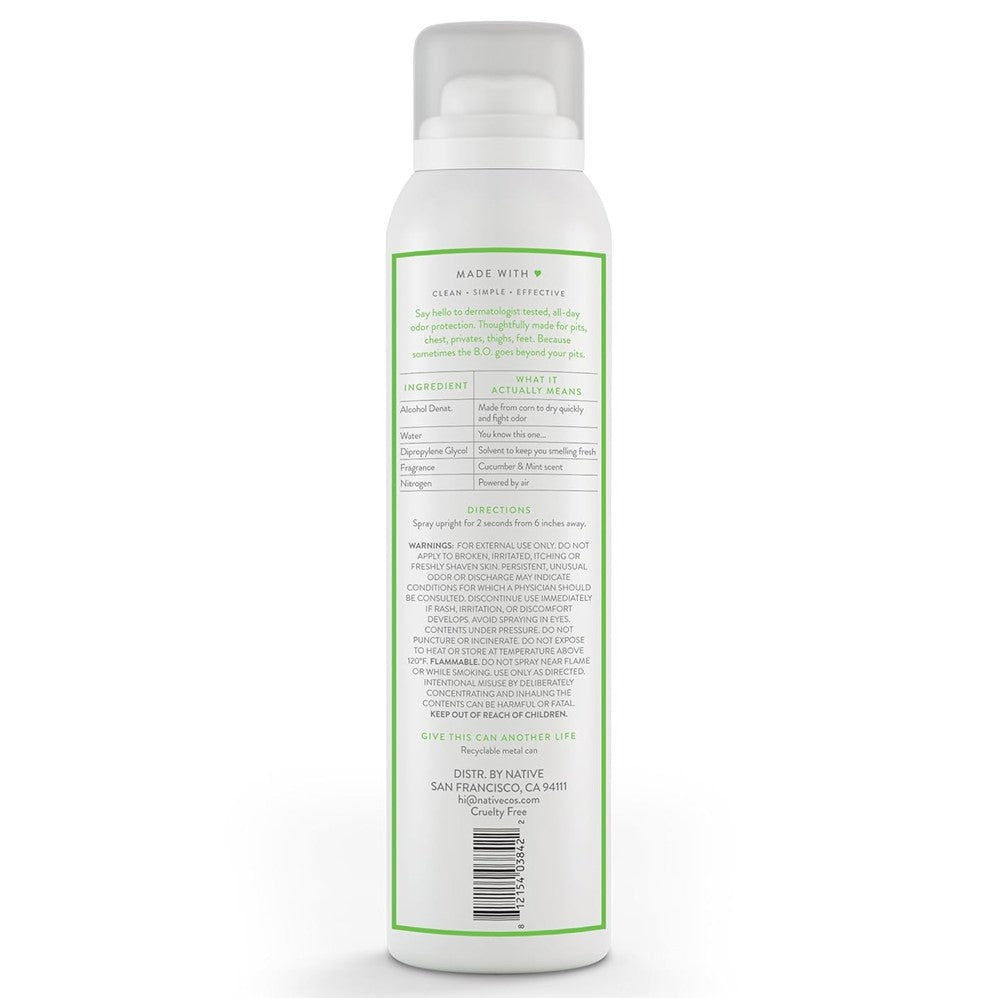 Native Cucumber & Mint Body Deodorant Spray - 3.5oz/12pk