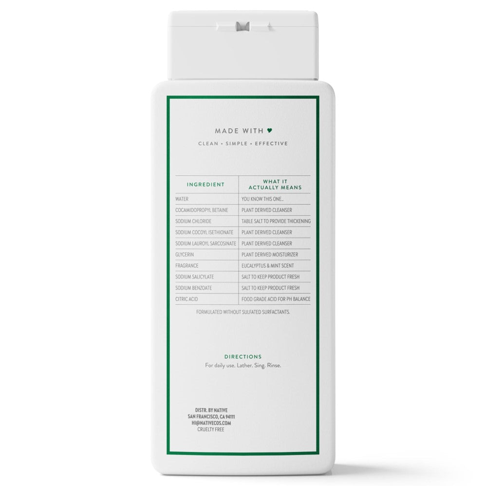 Native Eucalyptus & Mint Body Wash - 18oz/6pk