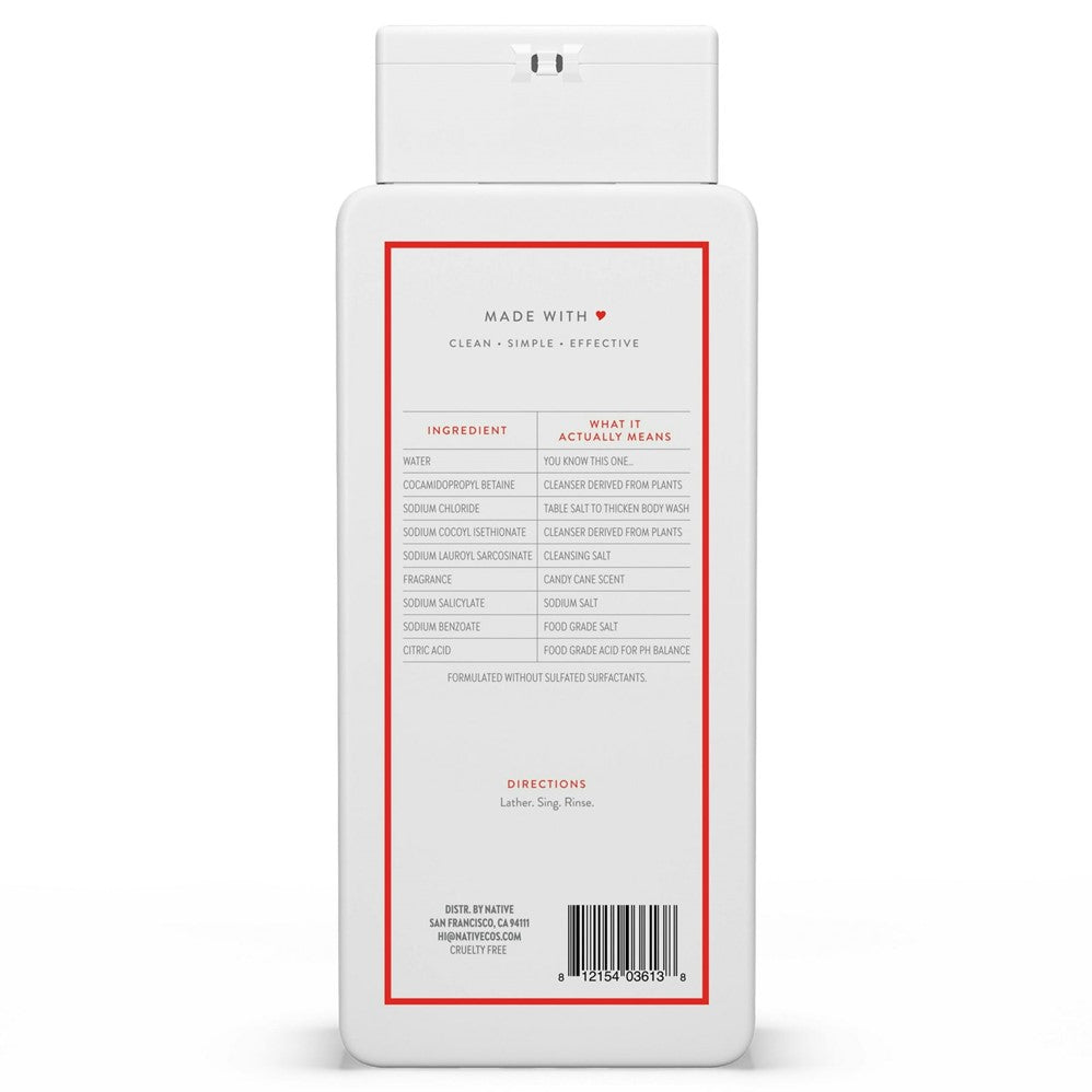 Native Candy Cane Body Wash - 18oz/6pk