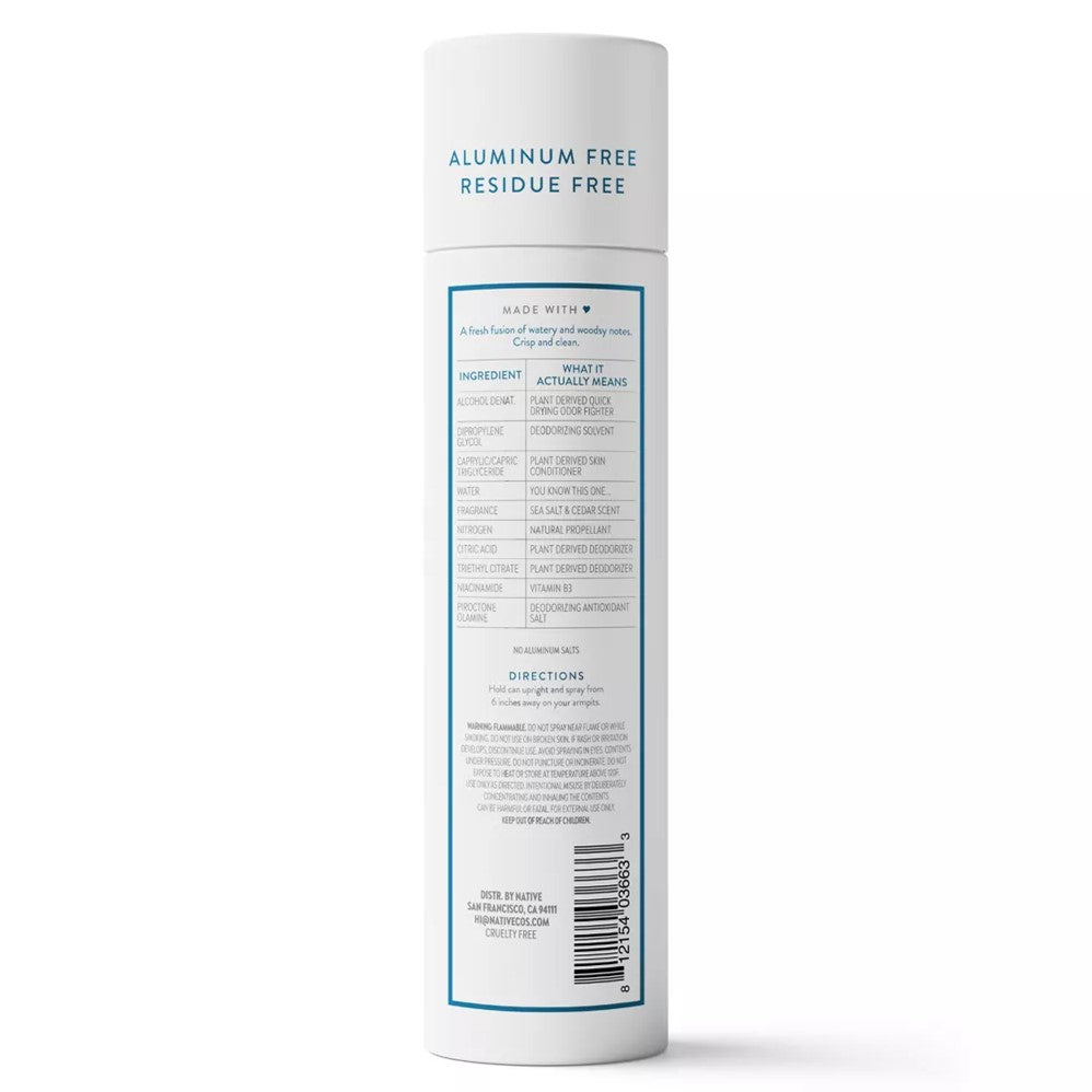 Native Sea Salt & Cedar Spray Deodorant - 3.5oz/12pk