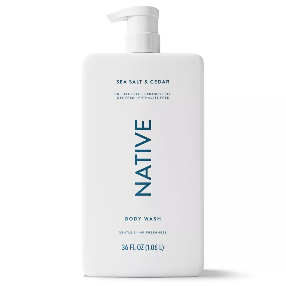 Native Sea Salt & Cedar Body Wash - 36oz/4pk