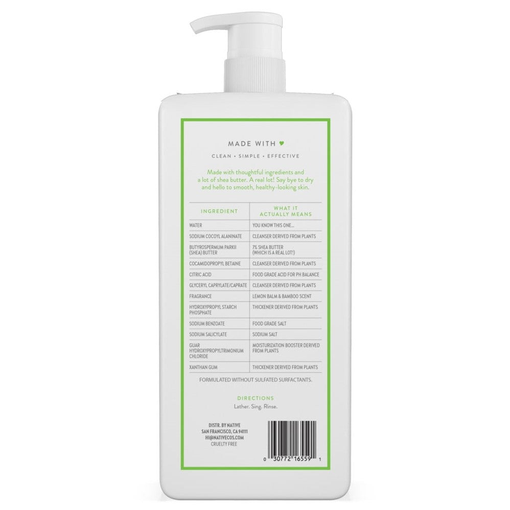 Native Lemon Blossom & Bamboo Body Wash - 18oz/6pk