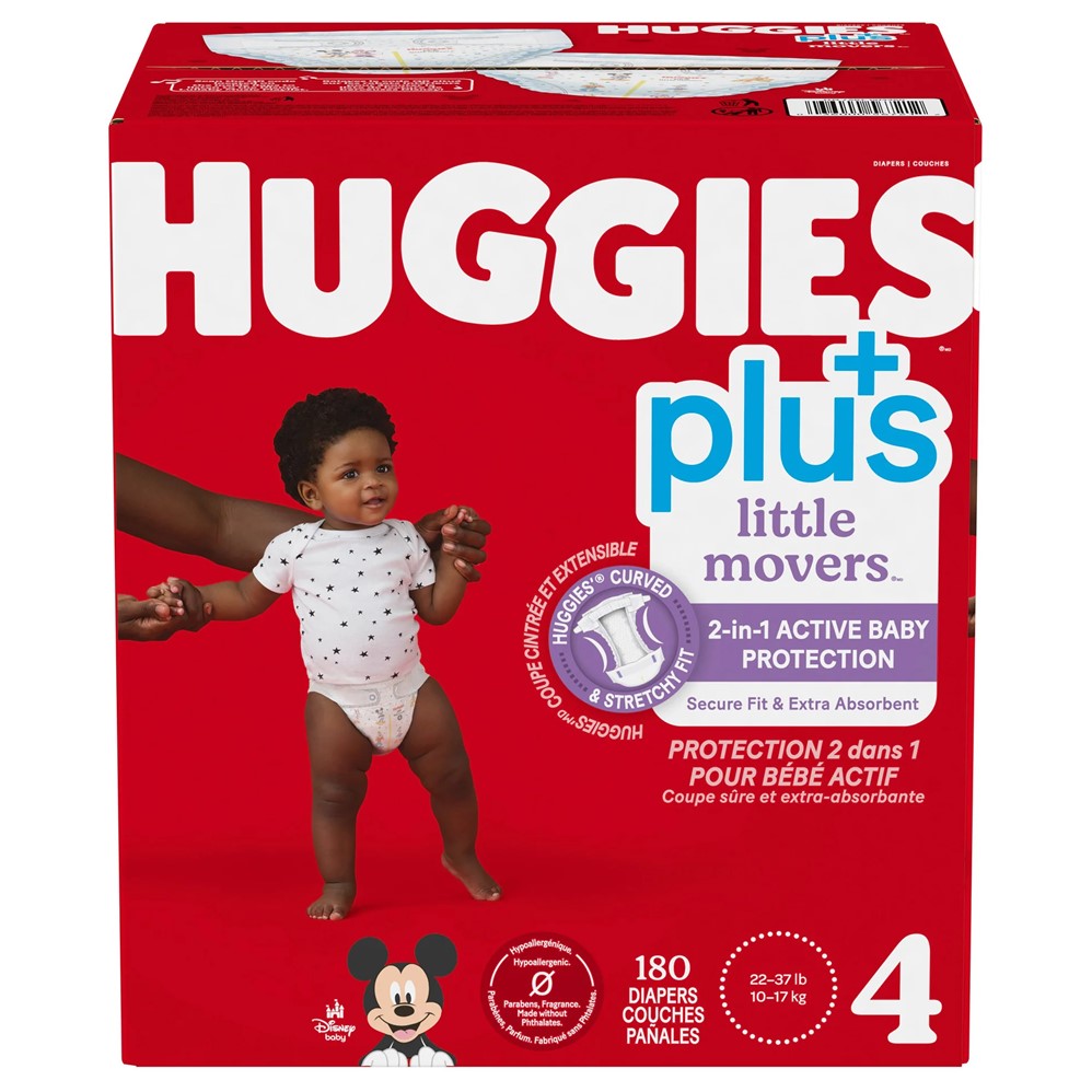 Huggies Little Movers Plus Diapers Size 4 - 180ct/1pk