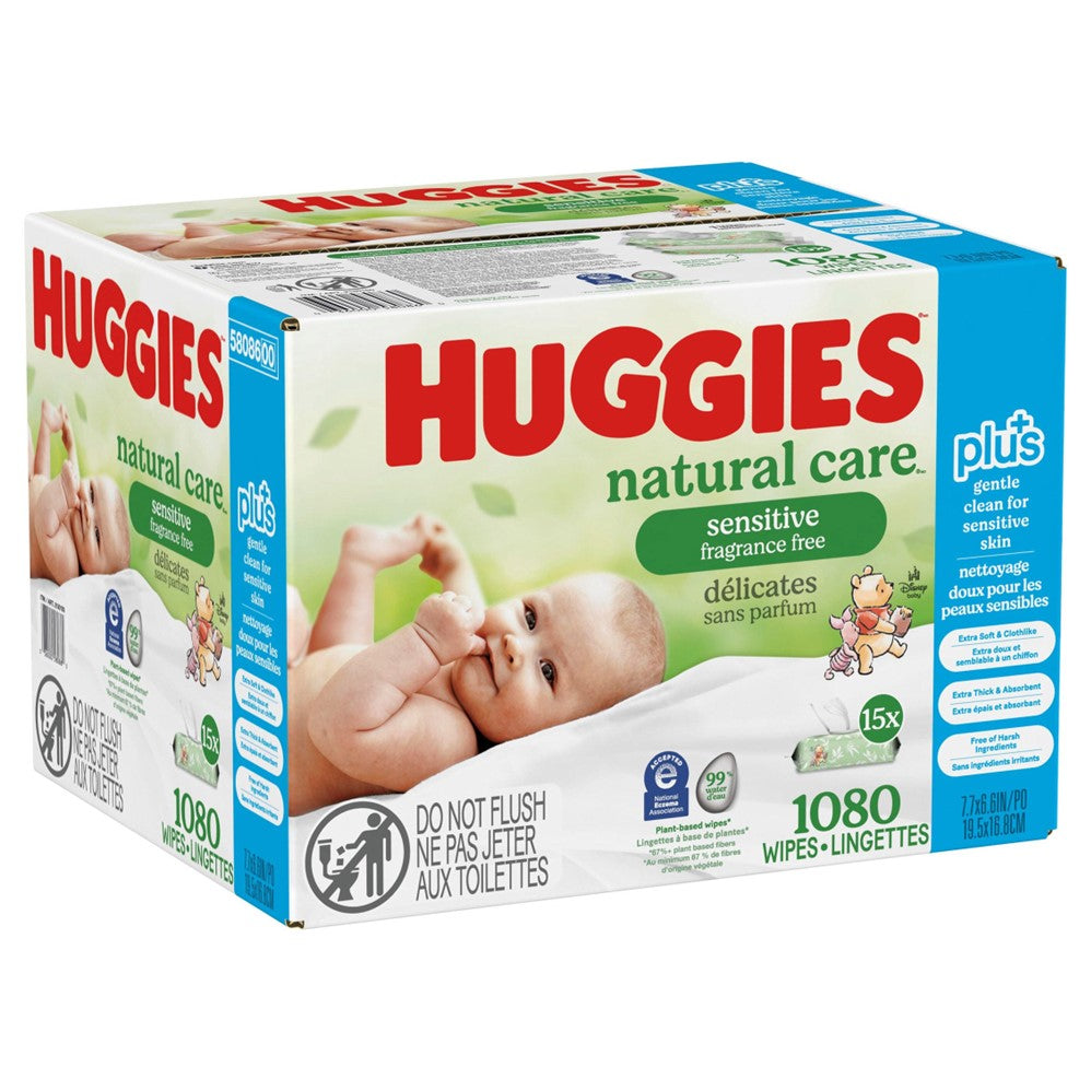 Huggies Natural Care Plus Wipes - 1080ct/1pk