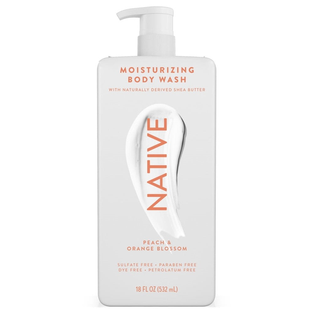 Native Peach & Orange Blossom Body Wash - 18oz/6pk
