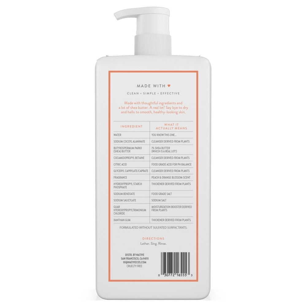 Native Peach & Orange Blossom Body Wash - 18oz/6pk