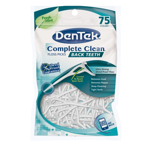 Dentek Complete Clean Fresh Mint Curved to Reach Back Teeth-75ct/72pk