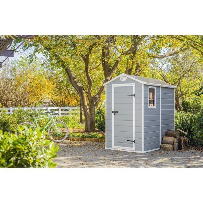 Keter Manor 4 ft. W x 6 ft. D Vertical Resin Outdoor Storage Shed Ideal For Patio image 15