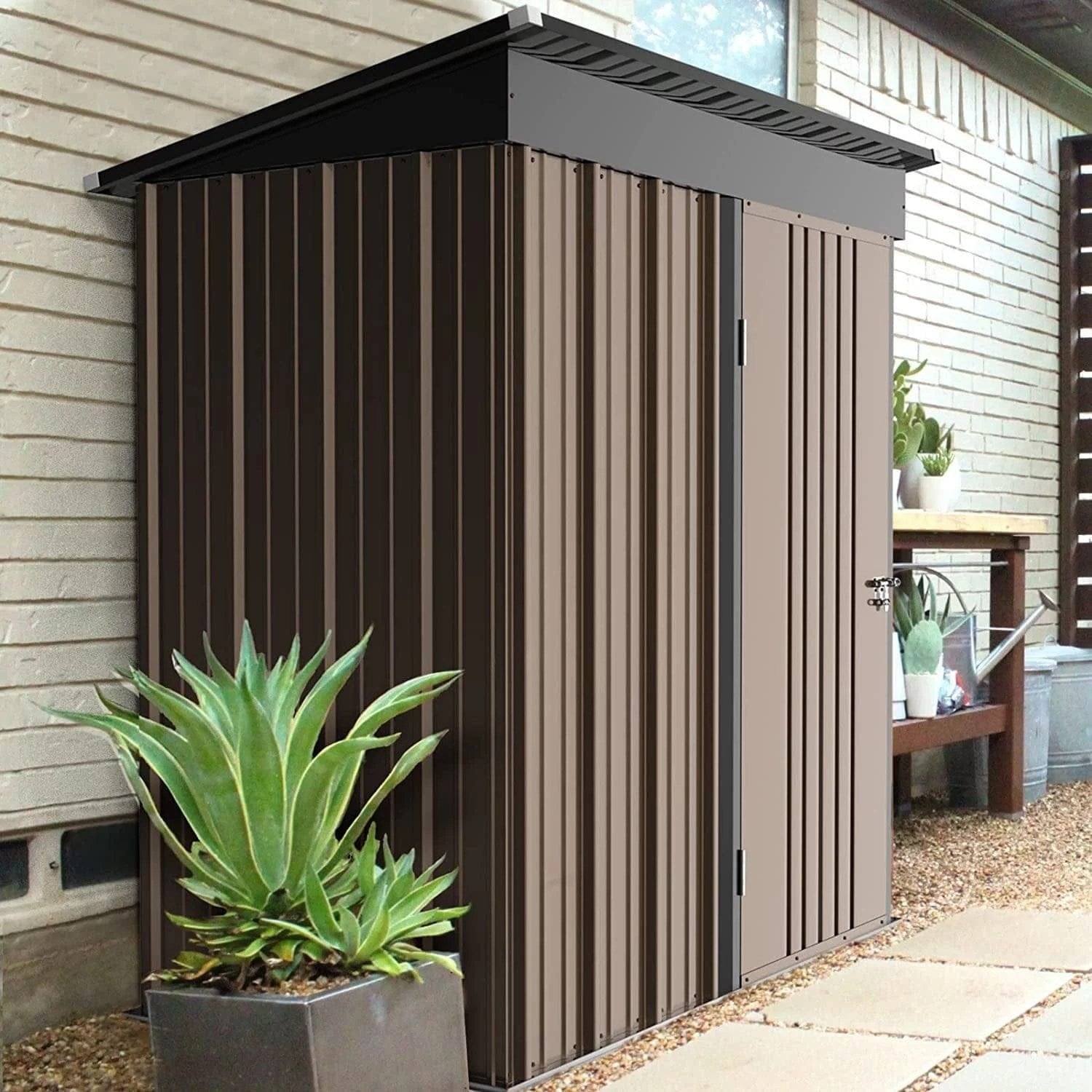 5 ft. W x 3 ft. D Stainless Steel Storage Shed image 0