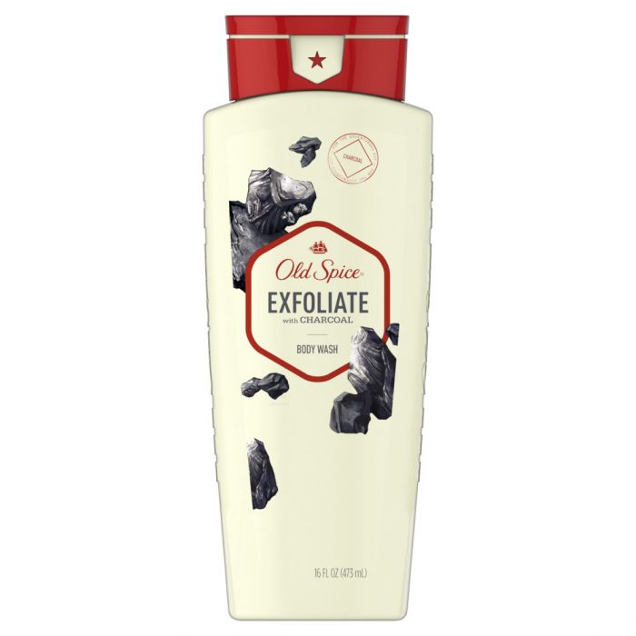 Old Spice Body Wash for Men Exfoliate with Charcoal Scent Inspired by Nature - 16oz/4pk