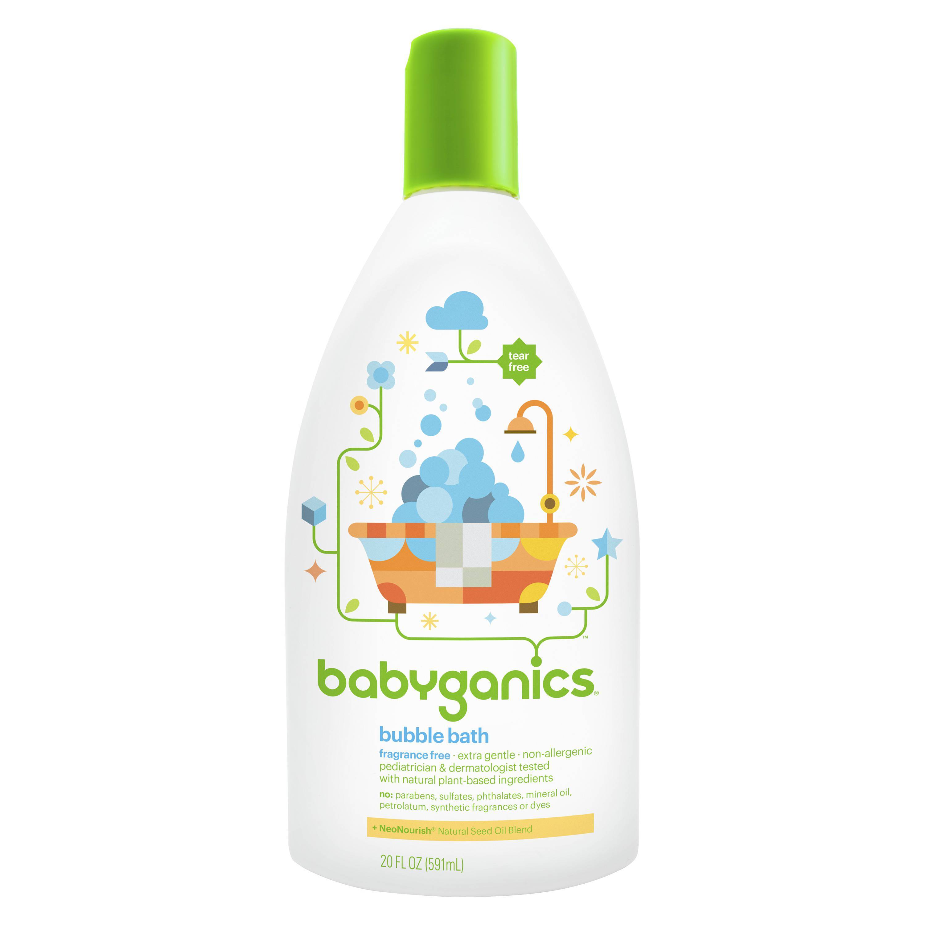 Babyganics Bubble Bath Fragrance Free - 20oz/6pk